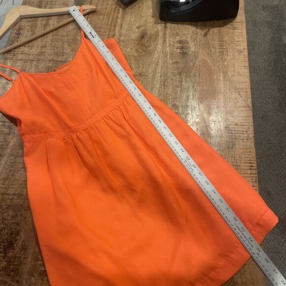 J Crew Factory Womens Ladies Cami Dress 43785 Coral Size 8 Pockets Lined Summer - Picture 8 of 13
